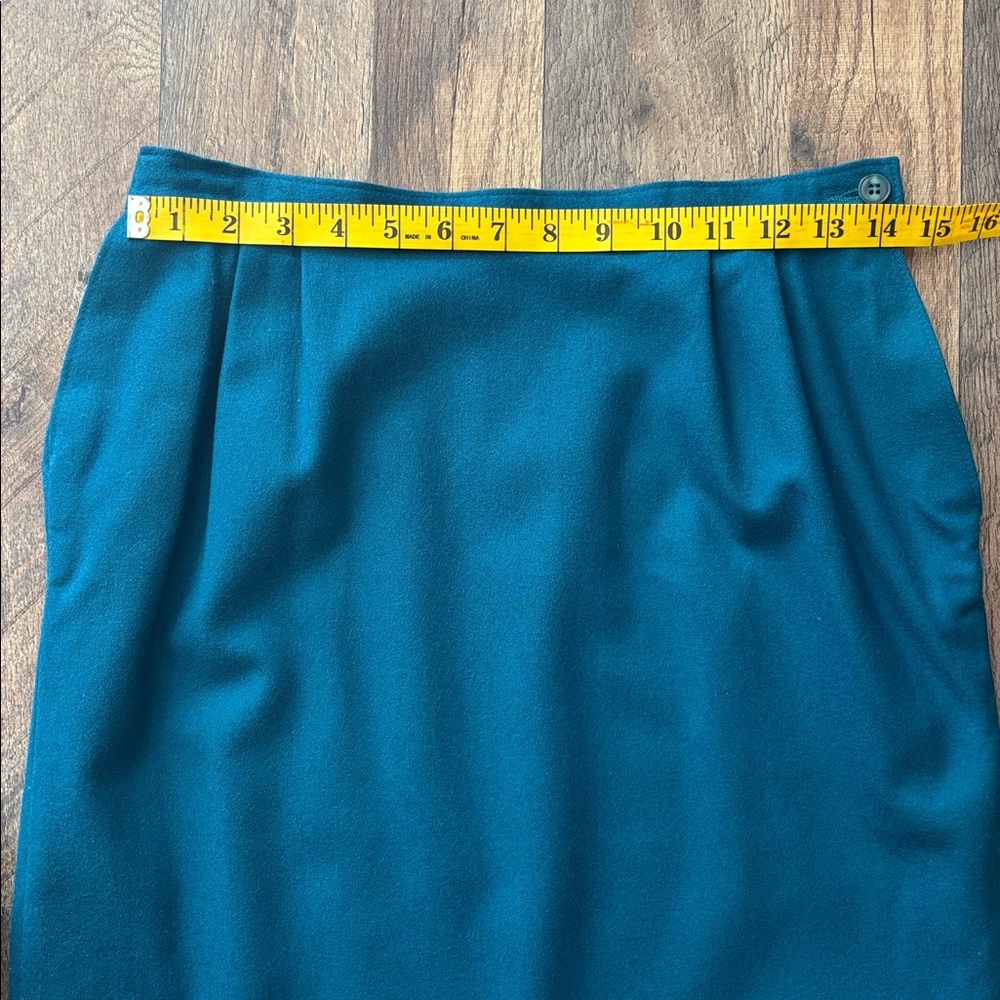 Pendleton Teal Vintage Wool Tailored Pencil Skirt size 10 - Picture 3 of 10